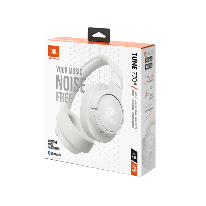 JBL Tune 770NC - White - Adaptive Noise Cancelling Wireless Over-Ear Headphones - Detailshot 10 image number null